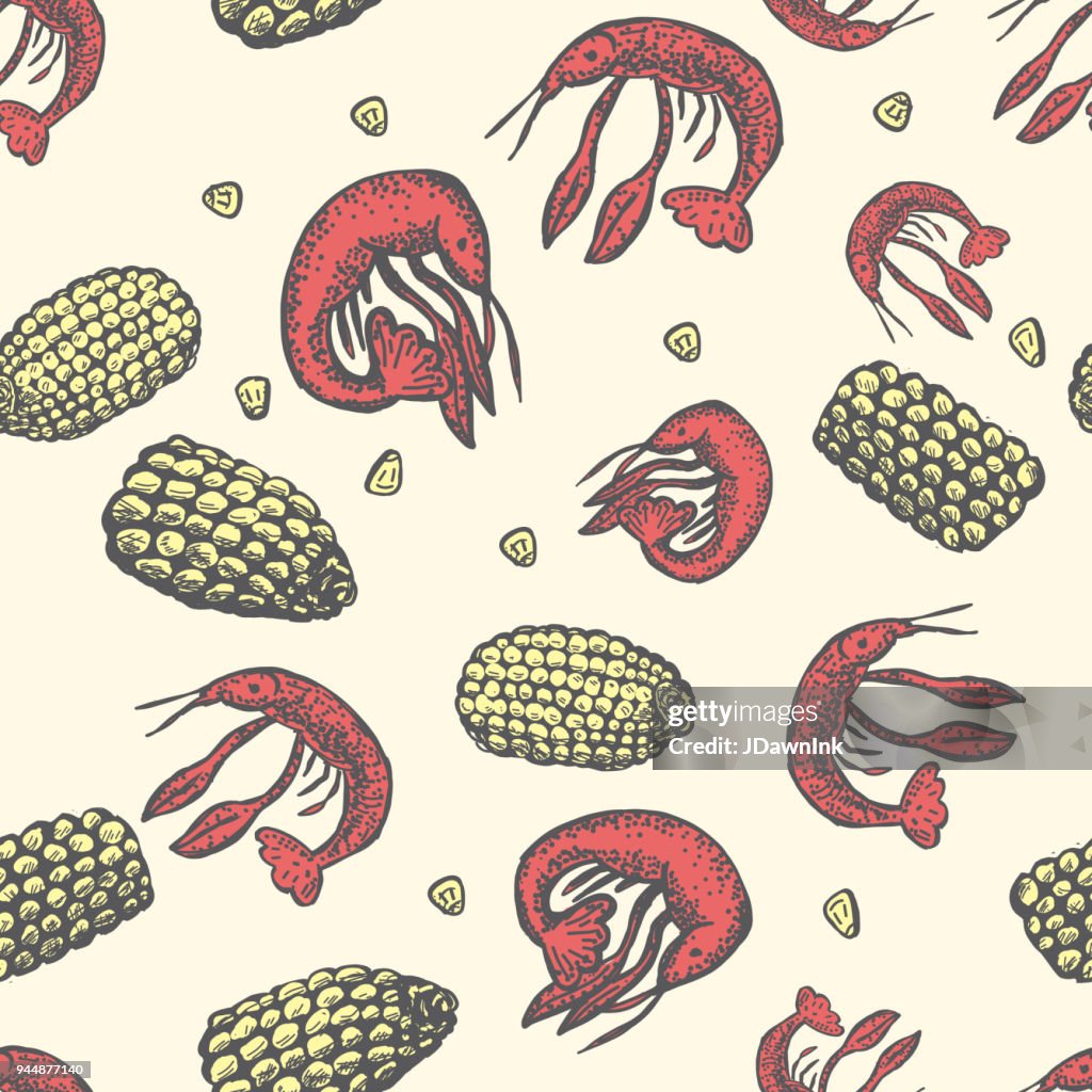 Cajun kreolischen Küche Musterdesign Hintergrund