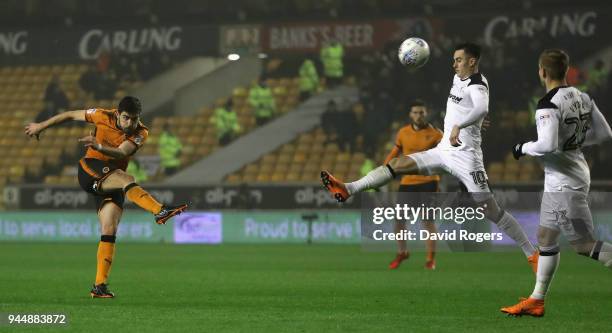 Ruben Neves of Wolverhampton Wanderers scores a brilliant second half goal during the Sky Bet Championship match between Wolverhampton Wanderers and...