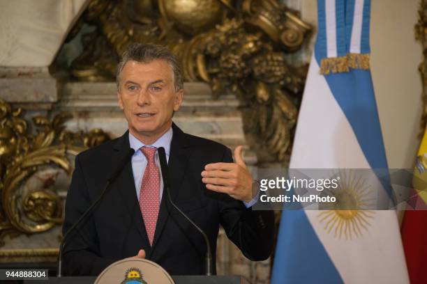 Mauricio Macri, President of Argentina, during the press conference held at the White Room of the Casa Rosada, Buenos Aires, Argentina, Tuesday,...