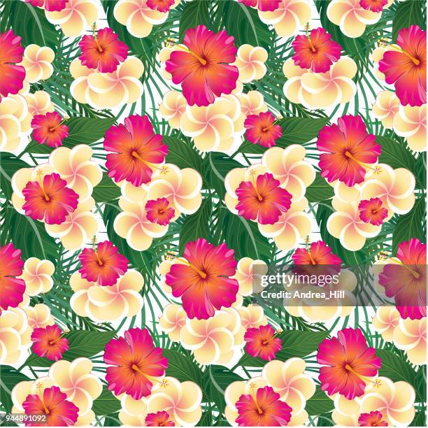 tropical design template with copy space for text - nature flower / leaf seamless pattern in background - coconut pattern stock illustrations