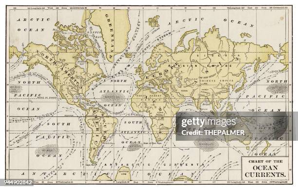 Map Of The World 1877 High-Res Vector Graphic - Getty Images