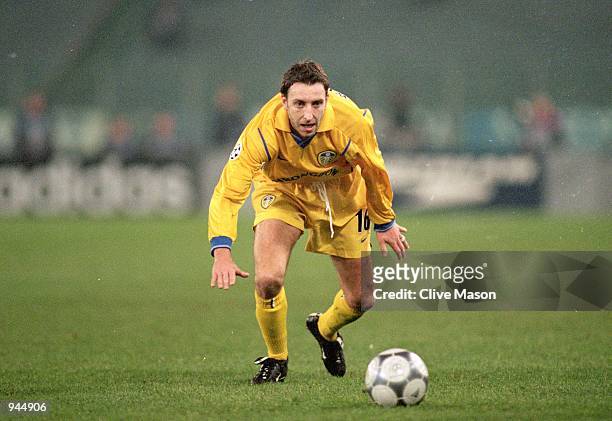 Jason Wilcox of Leeds United in action during the UEFA Champions League match against Lazio at the Stadio Olympico in Rome, Italy. Leeds United won...