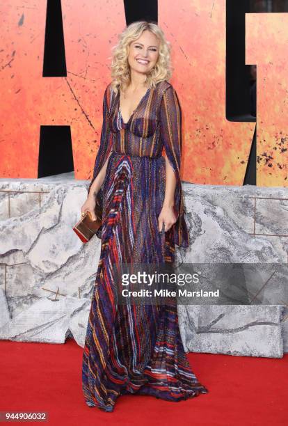 Malin Akerman attends the European Premiere of 'Rampage' at Cineworld Leicester Square on April 11, 2018 in London, England.