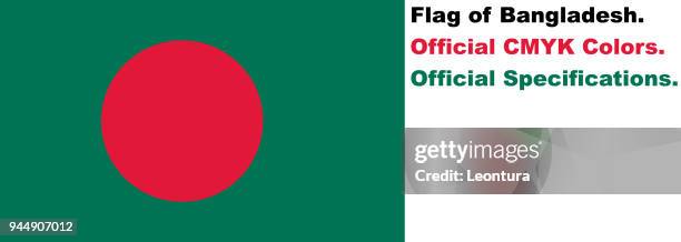 bangladeshi flag in official cmyk colors - flag of bangladesh stock illustrations