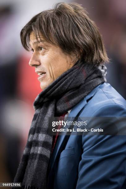 Head Coach Matias Jesus Almeyda of Guadalajara looks on at his players during the CONCACAF Champions League - Semifinals - Leg 2 match between CD...