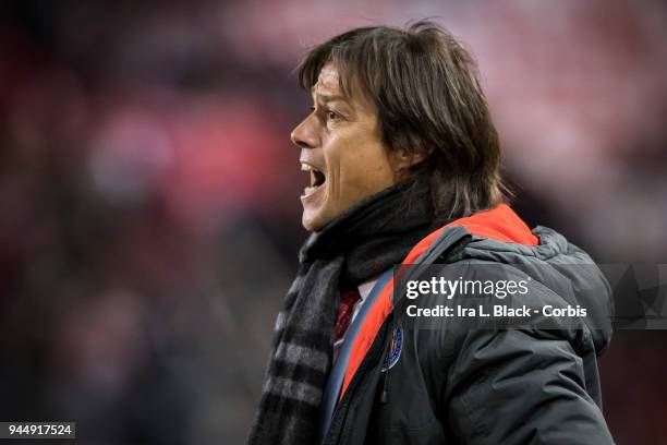 Head Coach Matias Jesus Almeyda of Guadalajara shouts direction to his players during the CONCACAF Champions League - Semifinals - Leg 2 match...