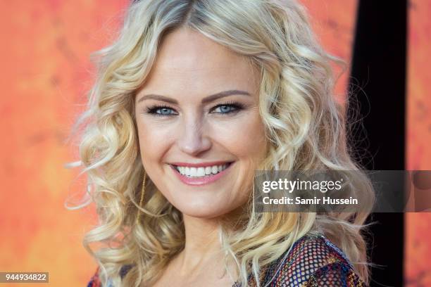 Malin Akerman attends the European Premiere of 'Rampage' at Cineworld Leicester Square on April 11, 2018 in London, England.
