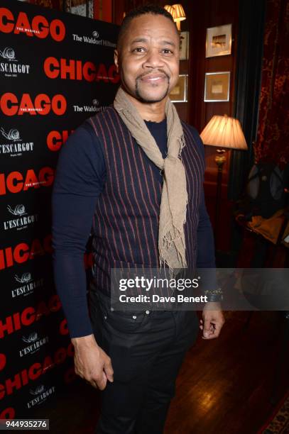 Cuba Gooding Jr. Attends the press night after party for "Chicago" at L'Escargot on April 11, 2018 in London, England.