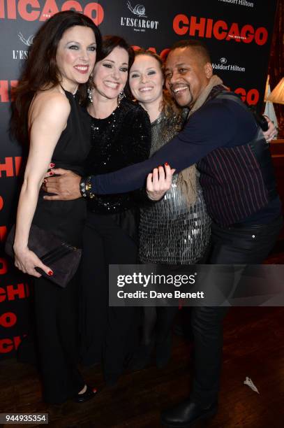 Josefina Gabrielle, Ruthie Henshall, Sarah Soetaert and Cuba Gooding Jr. Attend the press night after party for "Chicago" at L'Escargot on April 11,...