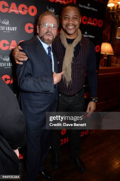 Barry Weissler and Cuba Gooding Jr. Attend the press night after party for "Chicago" at L'Escargot on April 11, 2018 in London, England.