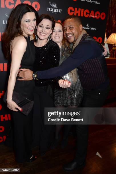 Josefina Gabrielle, Ruthie Henshall, Sarah Soetaert and Cuba Gooding Jr. Attend the press night after party for "Chicago" at L'Escargot on April 11,...