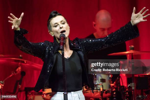 Lisa Stansfield performs on stage at The Queen's Hall on April 11, 2018 in Edinburgh, Scotland.