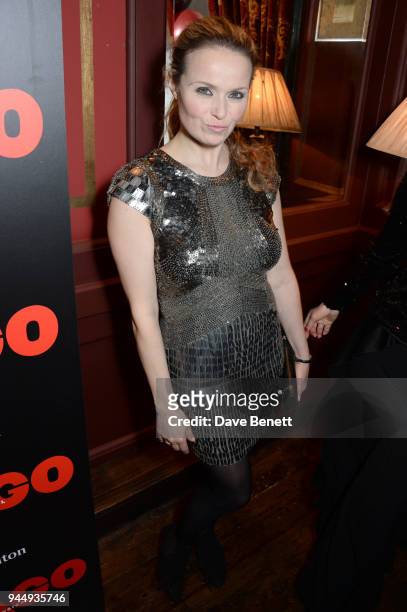 Sarah Soetaert attends the press night after party for "Chicago" at L'Escargot on April 11, 2018 in London, England.