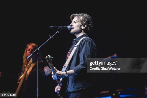 American singer Eric Bazilian of The Hooters performs live on stage during Rock Meets Classic at the Tempodrom on April 11, 2018 in Berlin, Germany.