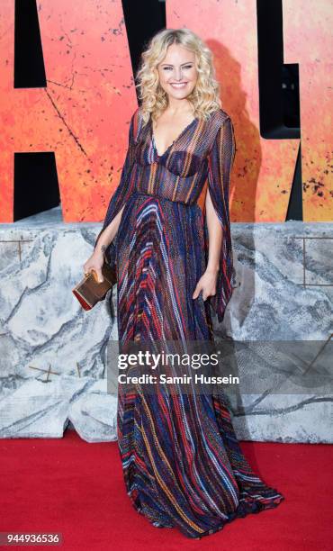 Olivia Buckland attends the European Premiere of 'Rampage' at Cineworld Leicester Square on April 11, 2018 in London, England.