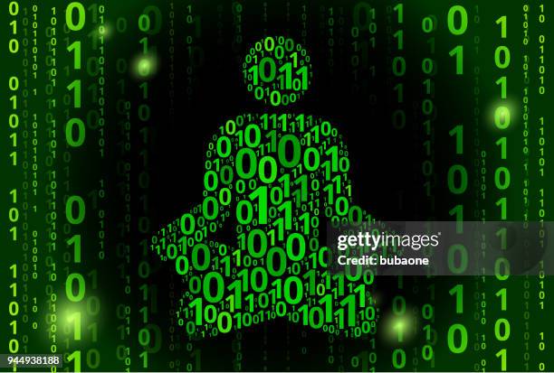 meditation binary code vector pattern background - virtual exercise stock illustrations