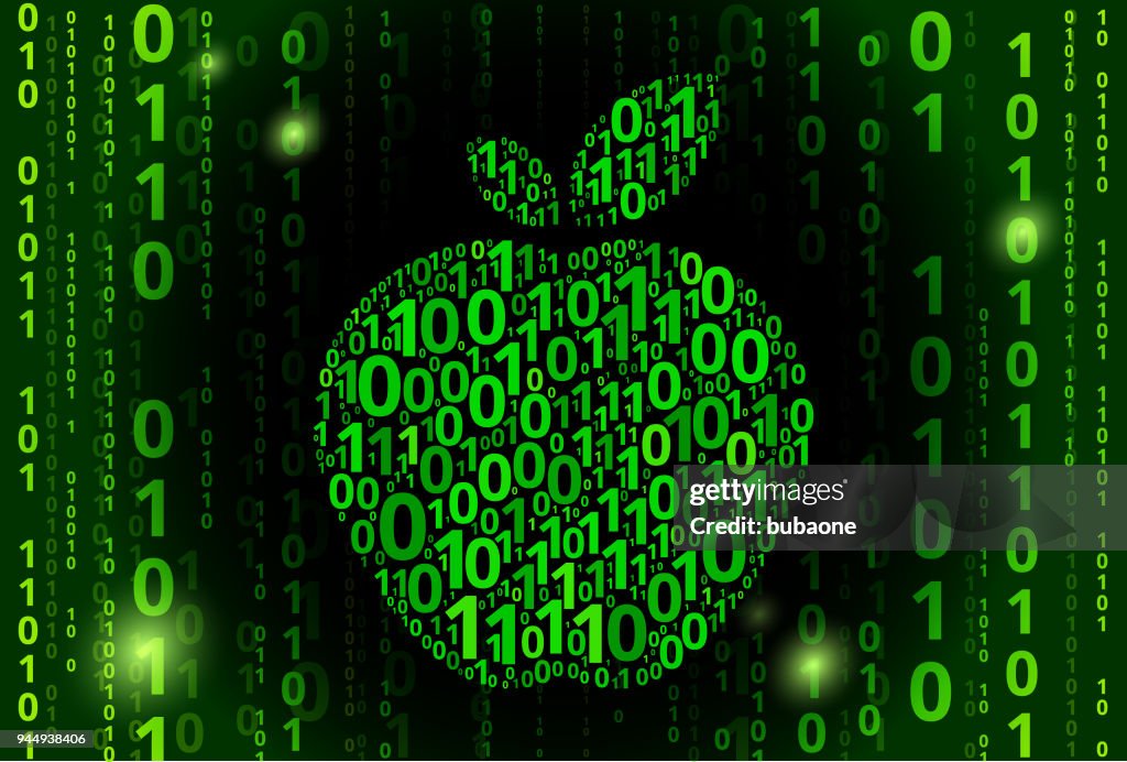 Apple Binary Code Vector Pattern Background High-Res Vector Graphic ...