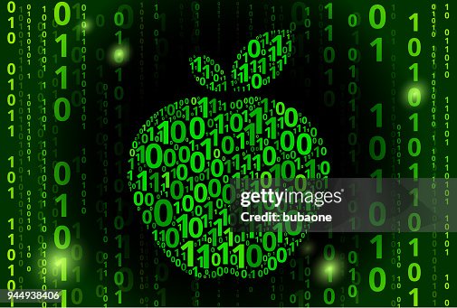 Apple Binary Code Vector Pattern Background High-Res Vector Graphic ...