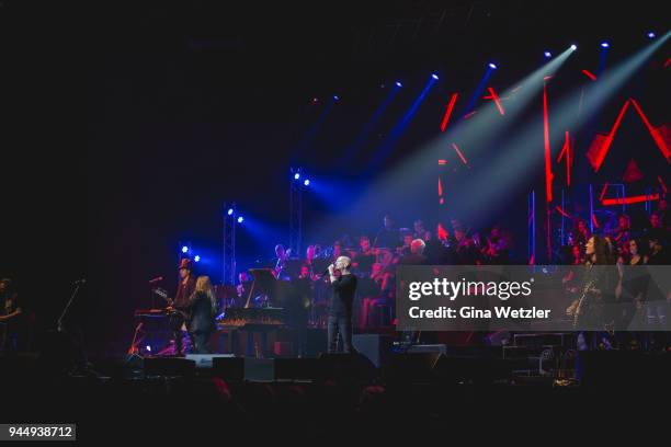 Singer Michael Sadler of the canadian band Saga performs live on stage during Rock Meets Classic at the Tempodrom on April 11, 2018 in Berlin,...