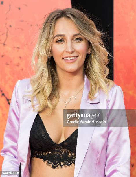 Tiffany Watson attends the European Premiere of 'Rampage' at Cineworld Leicester Square on April 11, 2018 in London, England.