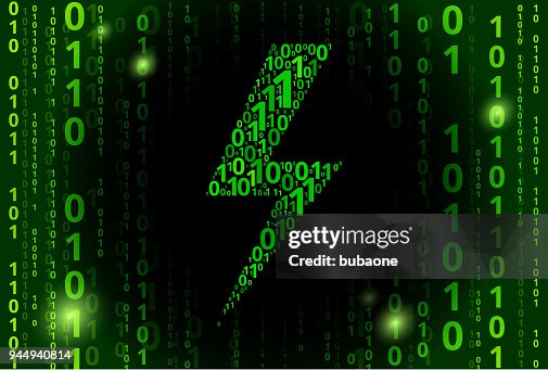 Lightning Bolt Binary Code Vector Pattern Background Lightning Bolt Binary Code Vector Pattern Background