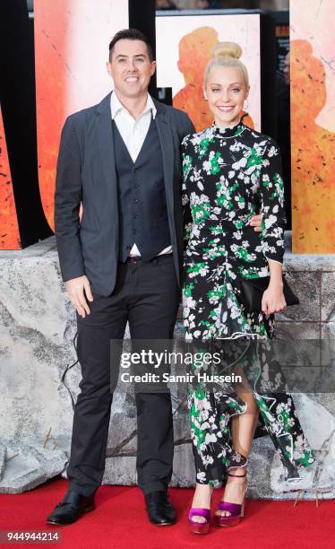 Director Brad Peyton and Breanne Parhiala attend the European Premiere of 'Rampage' at Cineworld Leicester Square on April 11, 2018 in London,...