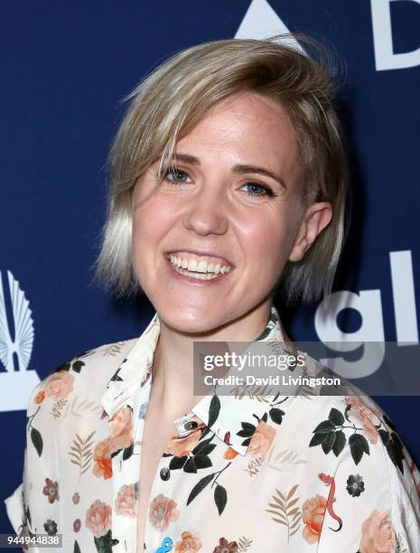 Actress Hannah Hart attends GLAAD's 2018 Rising Stars luncheon at The Beverly Hilton Hotel on April 11, 2018 in Beverly Hills, California.