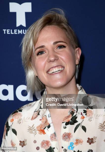 Actress Hannah Hart attends GLAAD's 2018 Rising Stars luncheon at The Beverly Hilton Hotel on April 11, 2018 in Beverly Hills, California.