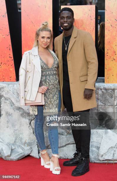 Gabby Allen and Marcel Somerville attends the European Premiere of 'Rampage' at Cineworld Leicester Square on April 11, 2018 in London, England.