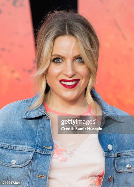 Olivia Cox attends the European Premiere of 'Rampage' at Cineworld Leicester Square on April 11, 2018 in London, England.