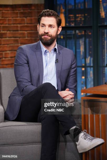 Episode 672 -- Pictured: Actor John Krasinski during an interview on April 11, 2018 --