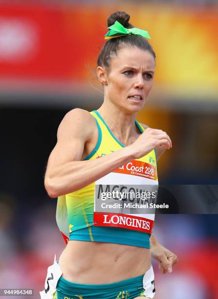 Brittany McGowan of Australia competes in the Women's 800 metres heats during athletics on day eight of the Gold Coast 2018 Commonwealth Games at...