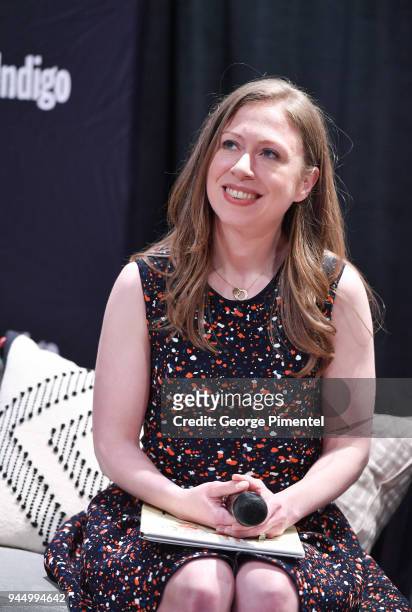 Chelsea Clinton signs copies of her new book 'She Persisted Around the World: 13 Women Who Changed History' at Indigo Sherway on April 11, 2018 in...