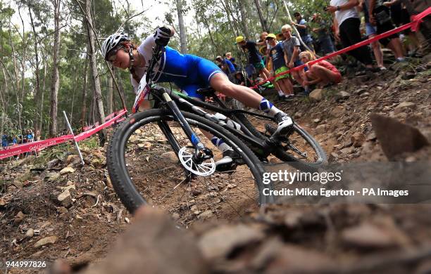 Scotland's Isla Short competes in the Women's Cross-country at the Nerang Mountain Bike Trails during day eight of the 2018 Commonwealth Games in the...