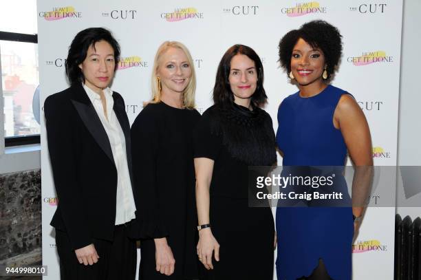 Karen Wong, Linda Wells, Stella Bugbee, and Zerlina Maxwell attend The Cut's "How I Get It Done" event at Neuehouse on April 11, 2018 in New York...