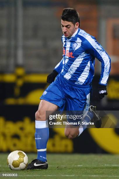 Mirkan Aydin of Bochum runs with the ball during the Regionalliga match between VfL Bochum II and SF Lotte at the Rewirpower Stadium on December 15,...