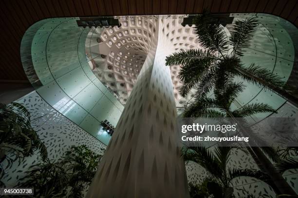 the architectural style of airport of mumbai - mumbai airport stock pictures, royalty-free photos & images