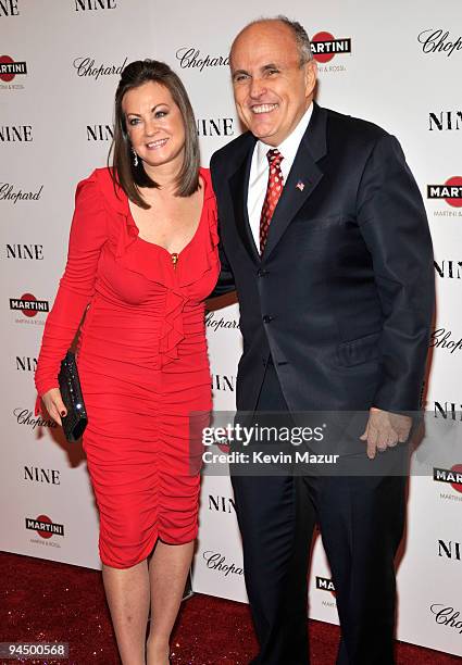 Judith Giuliani and Rudy Giuliani attend the New York premiere of "NINE" sponsored by Chopard at the Ziegfeld Theatre on December 15, 2009 in New...