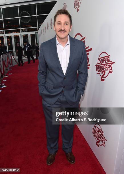 Paul Soter attends the premiere of Fox Searchlight's "Super Troopers 2" at ArcLight Hollywood on April 11, 2018 in Hollywood, California.