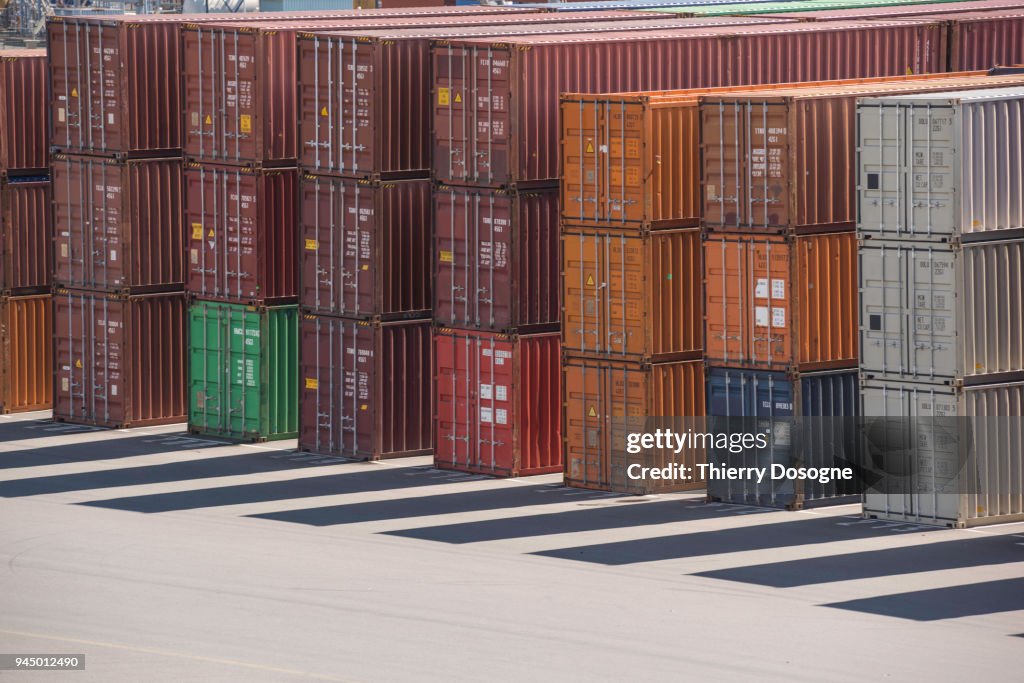 Containers on commercial dock