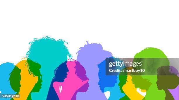 profile silhouettes african american women - man silhouette profile stock illustrations