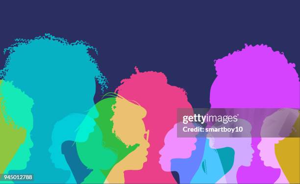 ilustraciones, imágenes clip art, dibujos animados e iconos de stock de mujeres afroamericanas de la siluetas de perfil - african american woman