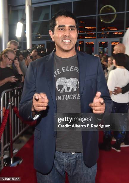 Jay Chandrasekhar attends the premiere of Fox Searchlight's "Super Troopers 2" at ArcLight Hollywood on April 11, 2018 in Hollywood, California.