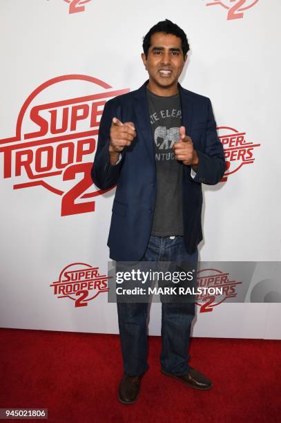 Actor Jay Chandrasekhar arrives for the premiere of Fox Searchlight's 'Super Troopers 2' at the ArcLight Cinema in Hollywood, California, on April...