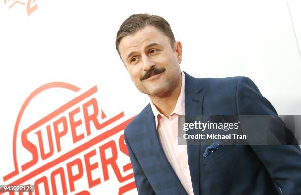 Steve Lemme arrives to the Los Angeles premiere of Fox Searchlight Pictures' "Super Troopers 2" held at ArcLight Hollywood on April 11, 2018 in...