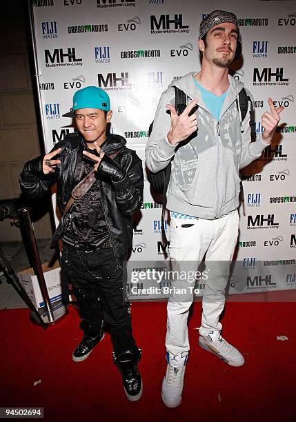 Ammo and Poet Name Life attend MH+L Magazine Premiere Party at Boulevard3 on December 15, 2009 in Hollywood, California.