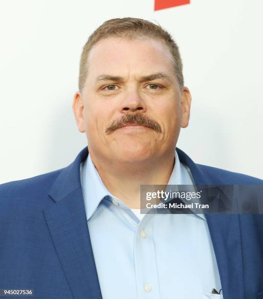 Kevin Heffernan arrives to the Los Angeles premiere of Fox Searchlight Pictures' "Super Troopers 2" held at ArcLight Hollywood on April 11, 2018 in...