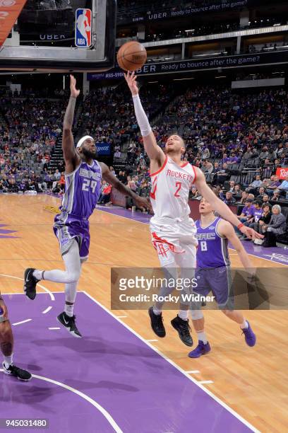 Hunter of the Houston Rockets shoots the ball against the Sacramento Kings on April 11, 2018 at Golden 1 Center in Sacramento, California. NOTE TO...