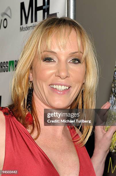 Actress Jenny McShane arrives at the launch party for MH+L magazine, held at the Boulevard3 nightclub on December 15, 2009 in Los Angeles, California.