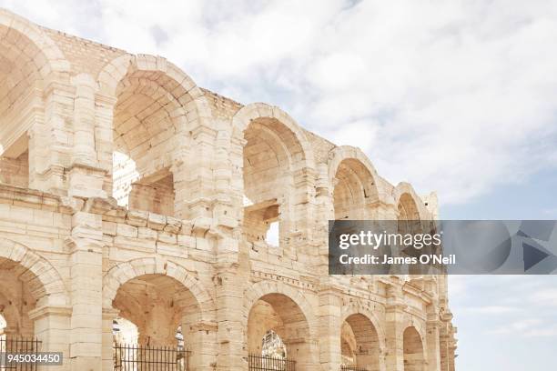 arles amphitheatre close-up, arles, france - arles stock pictures, royalty-free photos & images